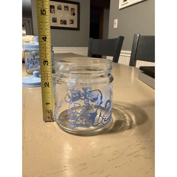 Baby Nursery Vanity Changing Table Glass Jar Set Tray Lids Pink 1950s Vintage - Picture 6 of 14